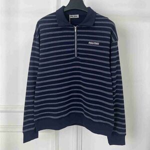 Miu Miu Men's Sweater with Navy and White Stripes